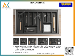 KHAY CHIA THÌA NĨA CHẤT LIỆU NHỰA CAO CẤP VÂN CARBON EUROGOLD ETC800 - 800mm - MÀU XÁM